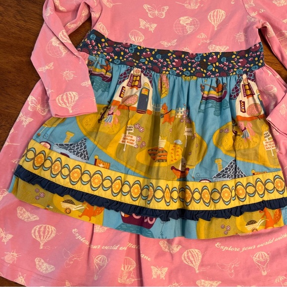 Matilda Jane Paint by Numbers pink dress with apron size 4 - Picture 2 of 4